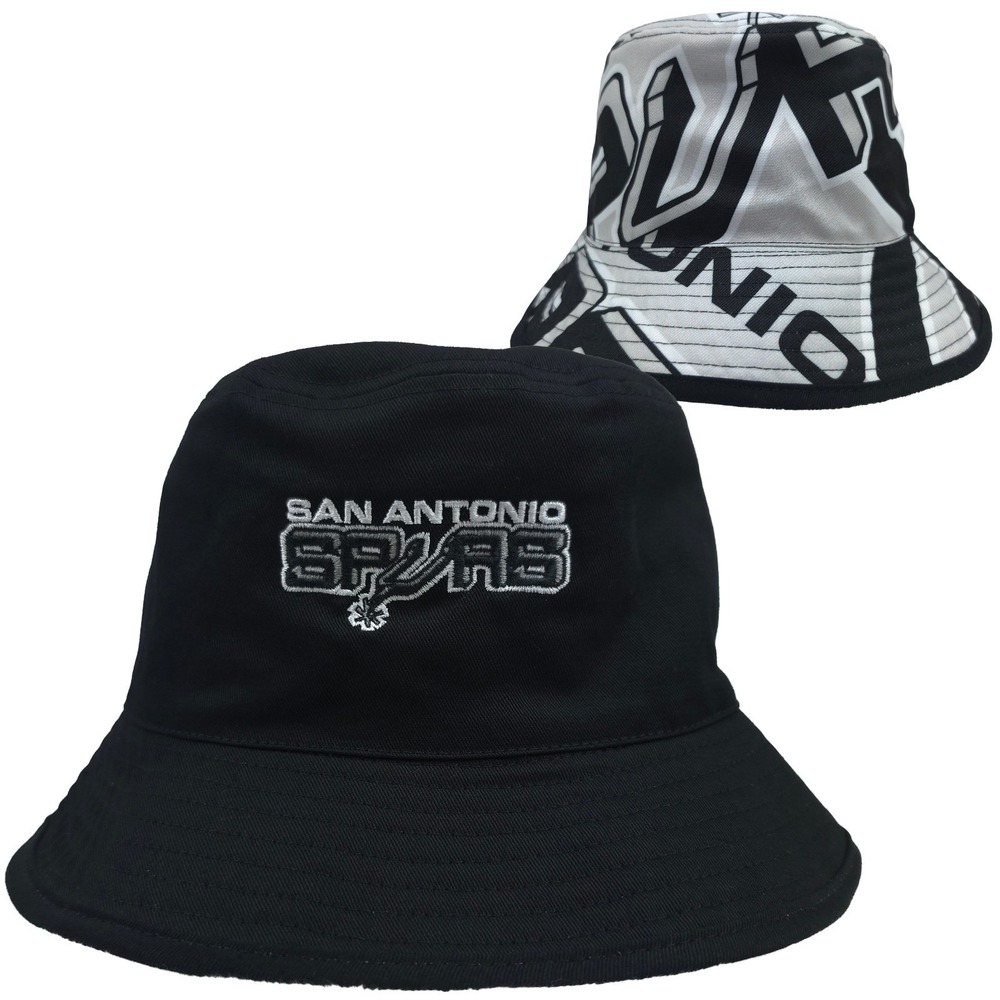 San Antonio Spurs Mitchell & Ness NBA Reversible Bucket XL/2XL Hat Cap Black New